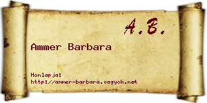 Ammer Barbara névjegykártya